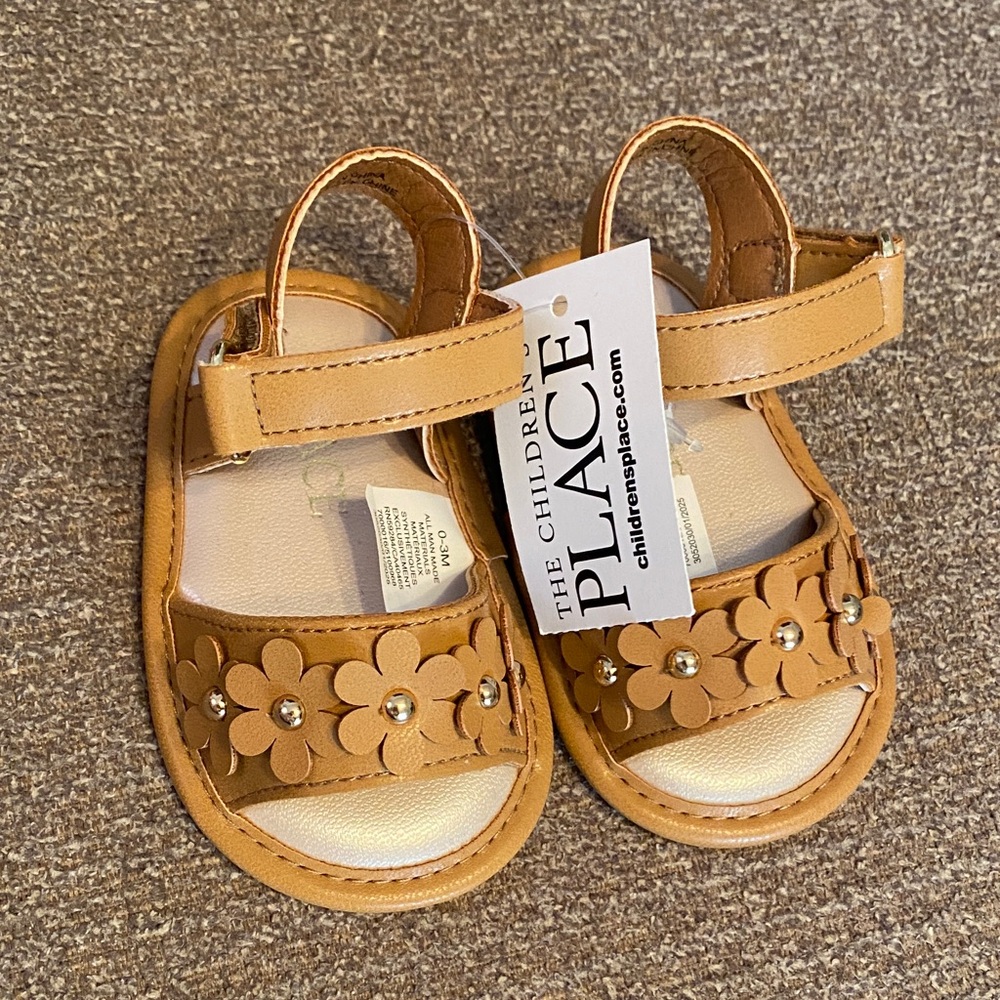 The Children's Place Floral Tan Kids Sandals